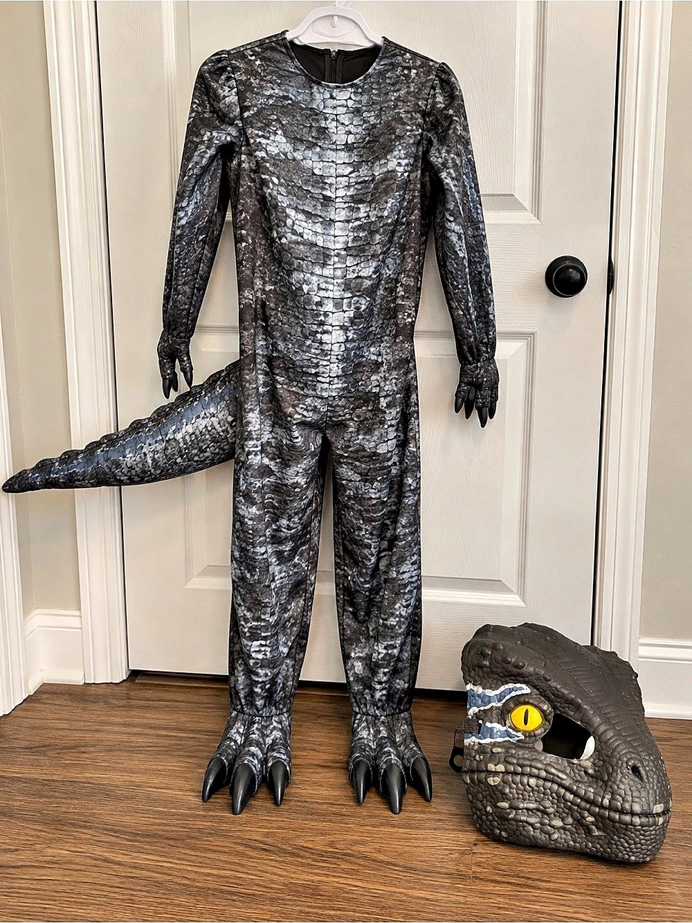 Jurassic World Blue Velociraptor Costume Black & Gray